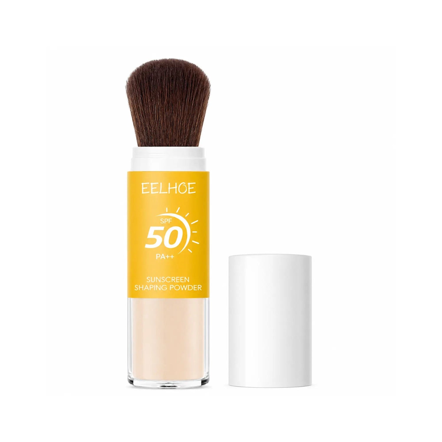 Eelhoe SPF 50 Sunscreen Powder in a compact container, showcasing the protective face powder for sun protection.